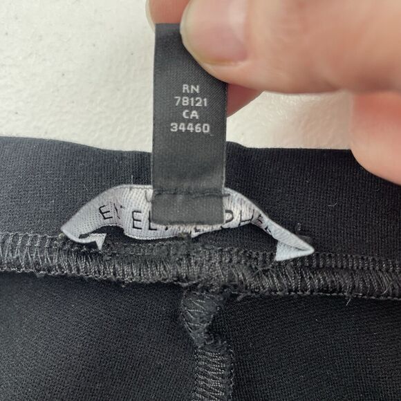 Eileen Fisher PL Petite Stretch Crepe Ankle Pants Trousers Black Elastic Pull On - Picture 8 of 13